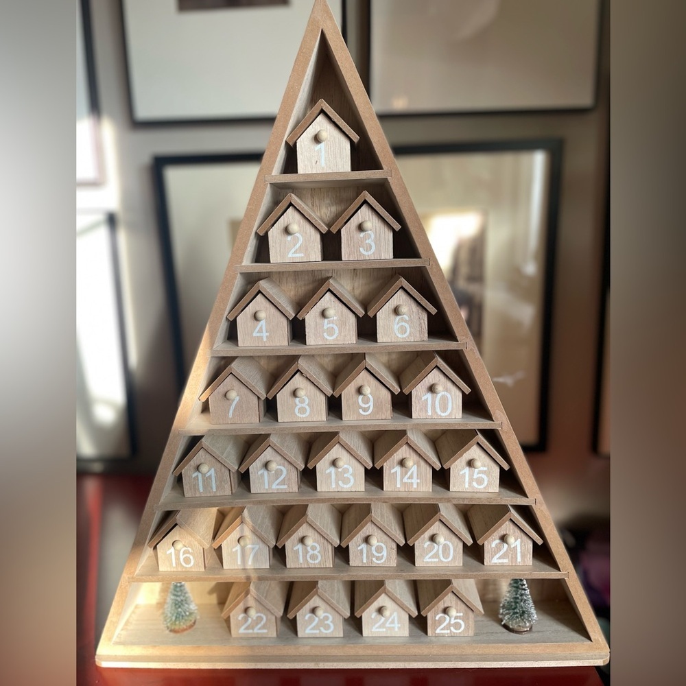 Wooden Advent 🎄 Tree Shaped Calendar with Removable & Fillable Drawers 🎄